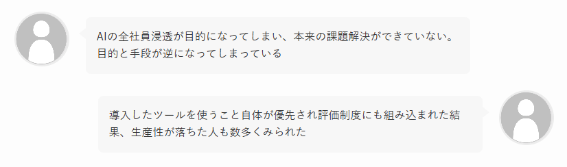 目的化に関する声